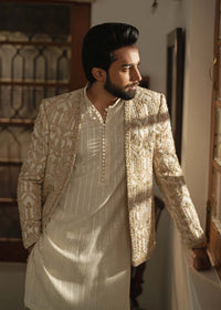 Jamal off white back view - Kanwal Malik menswear