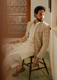 Jamal off white complete look - Kanwal Malik menswear