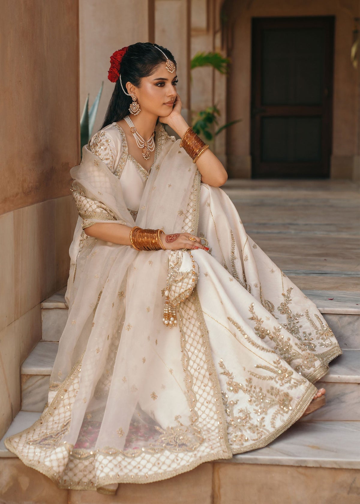 Jaya ivory full ensemble view - Kanwal Malik
