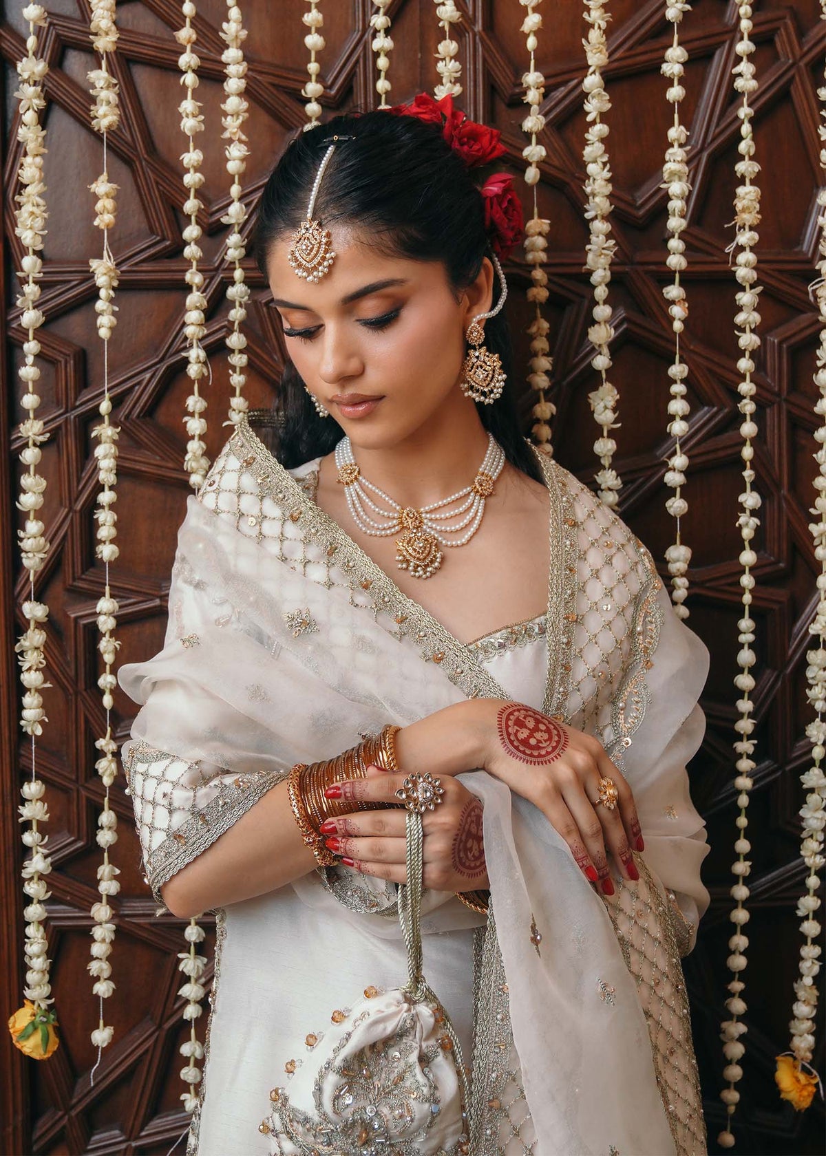 Jaya ivory gharara pants detail - Kanwal Malik