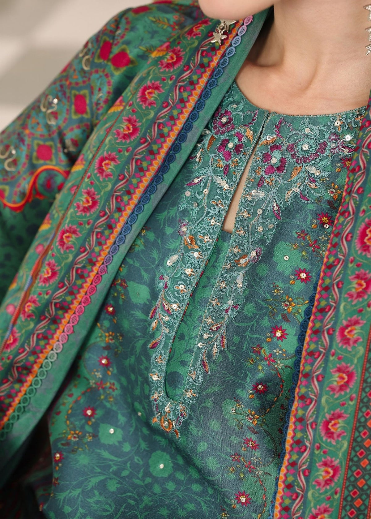 Jiana peacock green styled look - Kanwal Malik