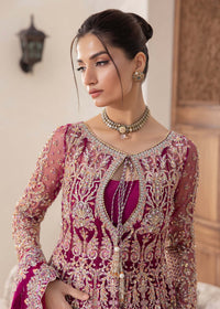 Kaira plum net dupatta detail - Kanwal Malik luxury pret