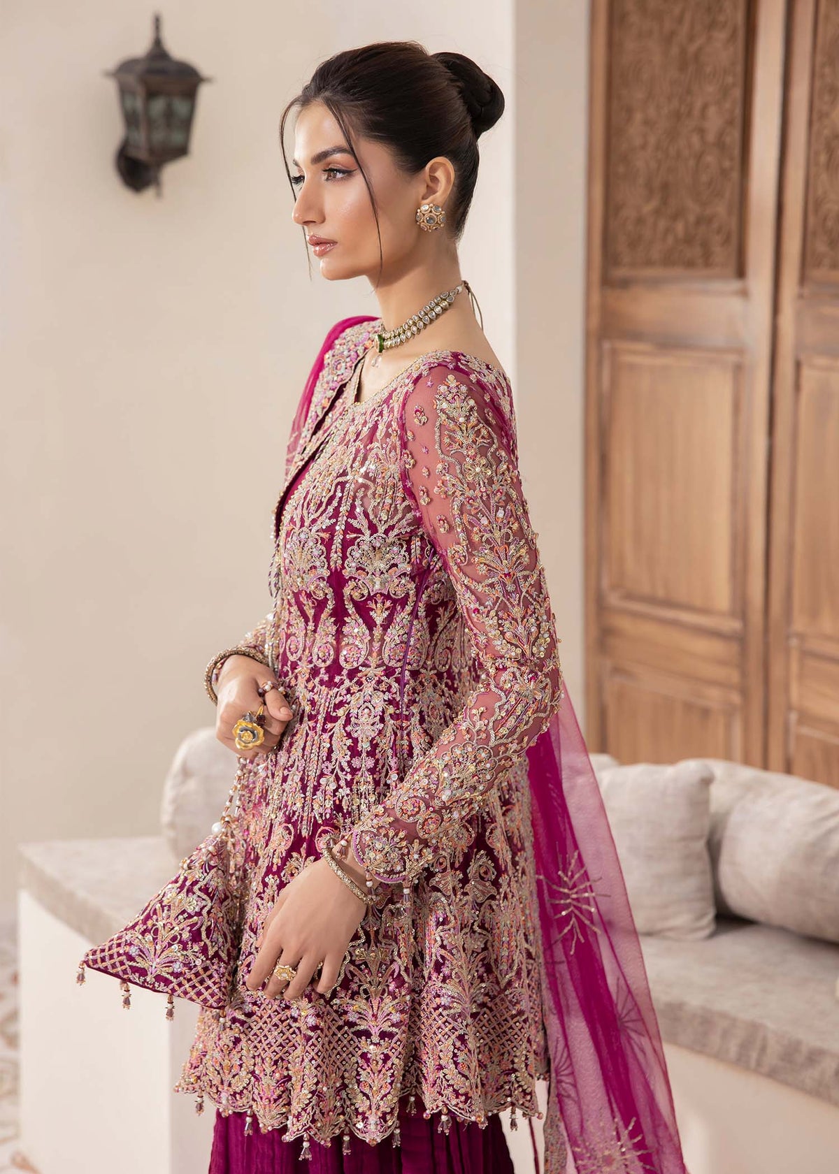 Kaira plum styled look - Kanwal Malik luxury pret