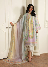 Kairo pastel blue back view - Kanwal Malik luxe silk