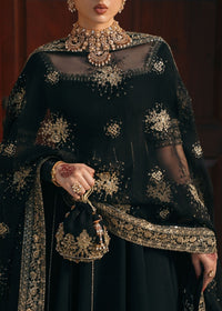 Kajal black gota lace embroidered neckline detail - Kanwal Malik