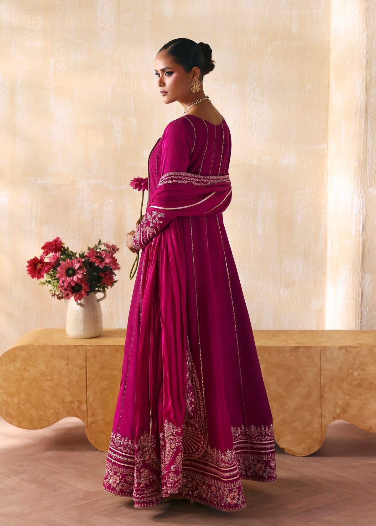 Laiya fusia churidar pajama detail - Kanwal Malik luxury pret
