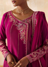 Laiya fusia crushed dupatta detail - Kanwal Malik luxury pret