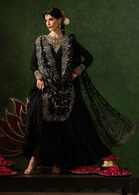 Layla black peshwas back view - Kanwal Malik luxury pret Pakistan