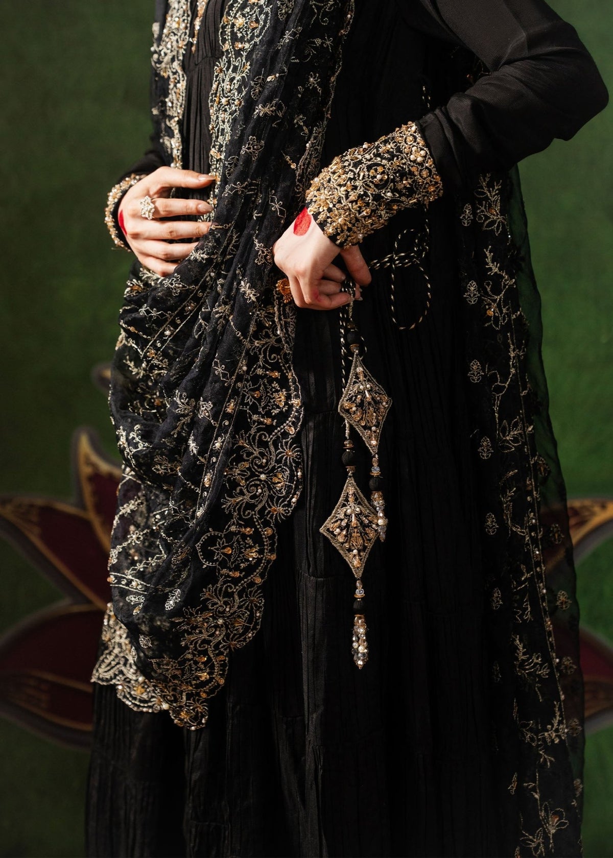 Layla black peshwas complete look - Kanwal Malik Pakistani luxury wear