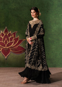 Layla black peshwas full ensemble view - Kanwal Malik luxury pret