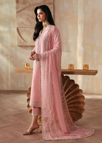 Leia powder pink multi-hued border detail - Kanwal Malik luxury pret
