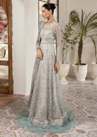 Lily ice blue embroidered dupatta detail - Kanwal Malik