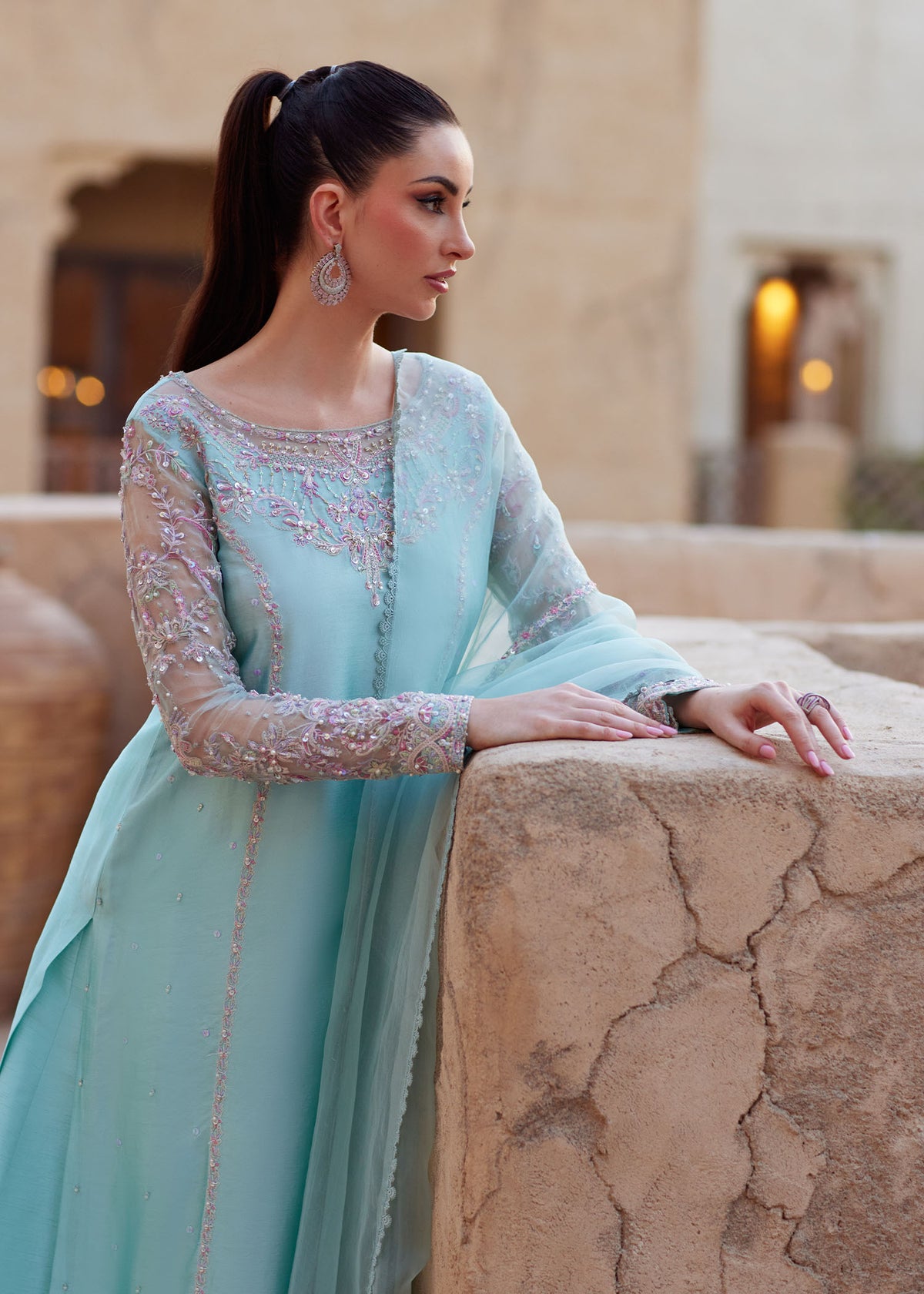 Lina powder blue complete look - Kanwal Malik