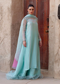 Lina powder blue two-toned dupatta detail - Kanwal Malik
