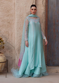 Lina powder blue organza sleeve detail - Kanwal Malik