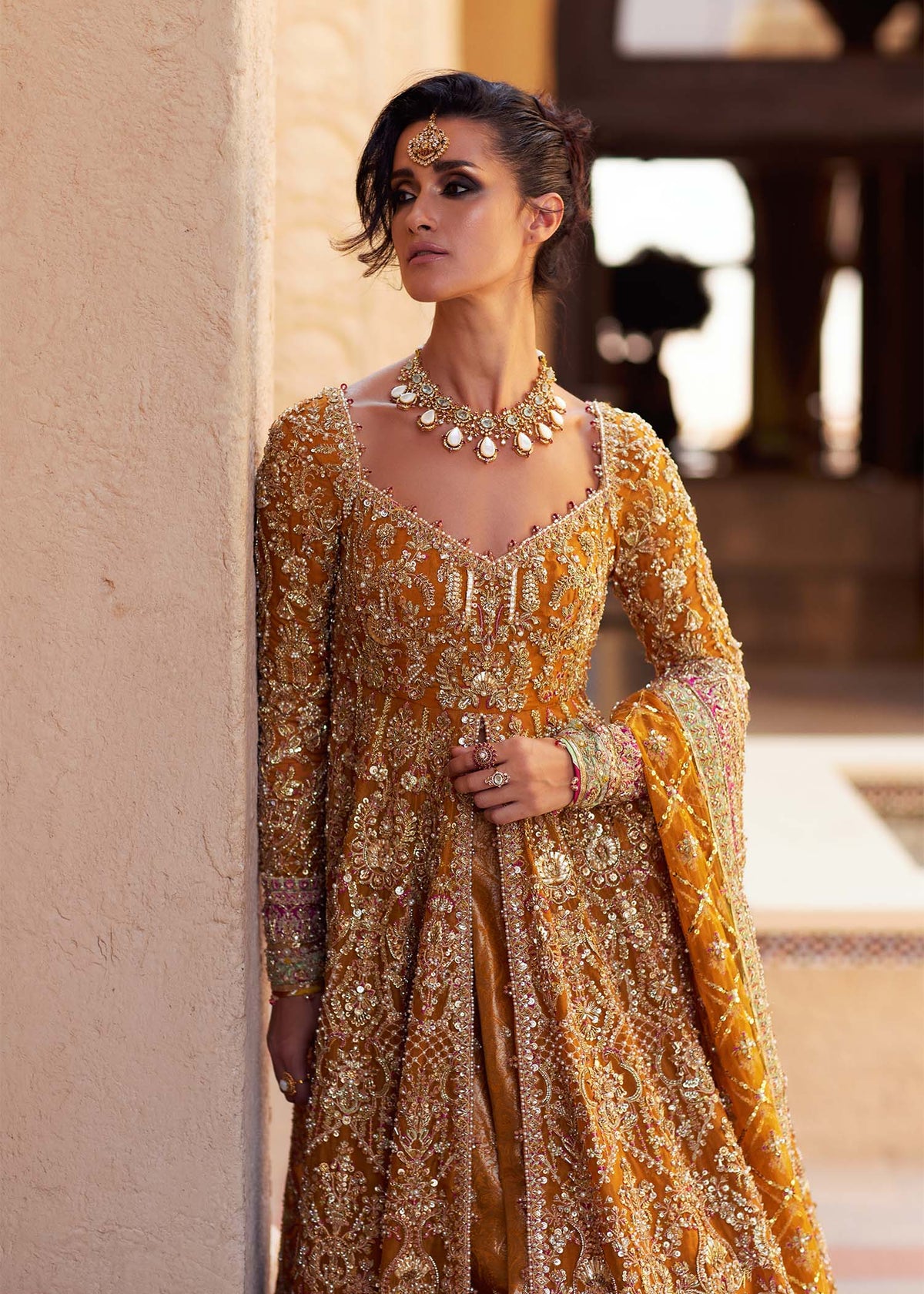 Mahra pure gold bridal complete look - Kanwal Malik bridal couture