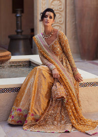 Mahra pure gold bridal full ensemble view - Kanwal Malik bridal couture