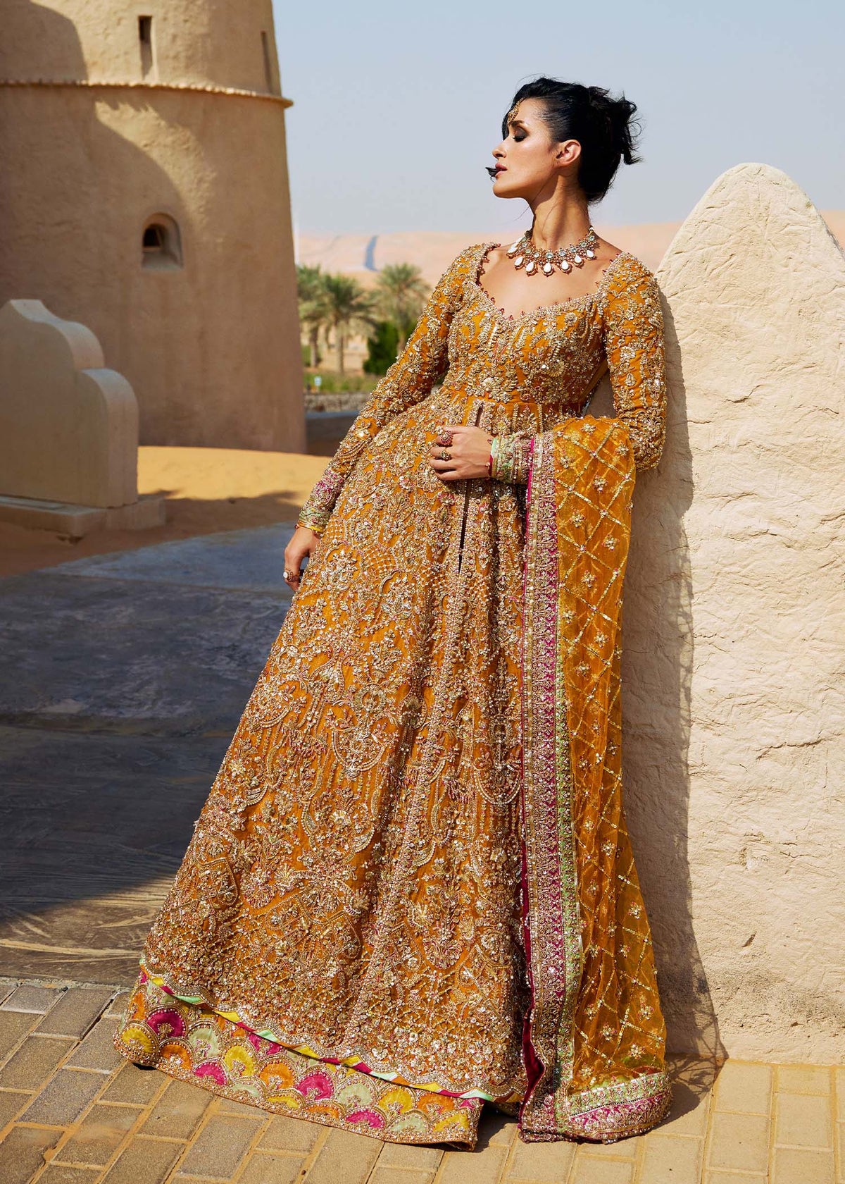 Mahra pure gold bridal styled look - Kanwal Malik bridal couture