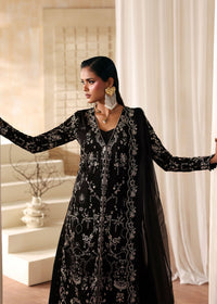 Mahsa black sheer dupatta detail - Kanwal Malik