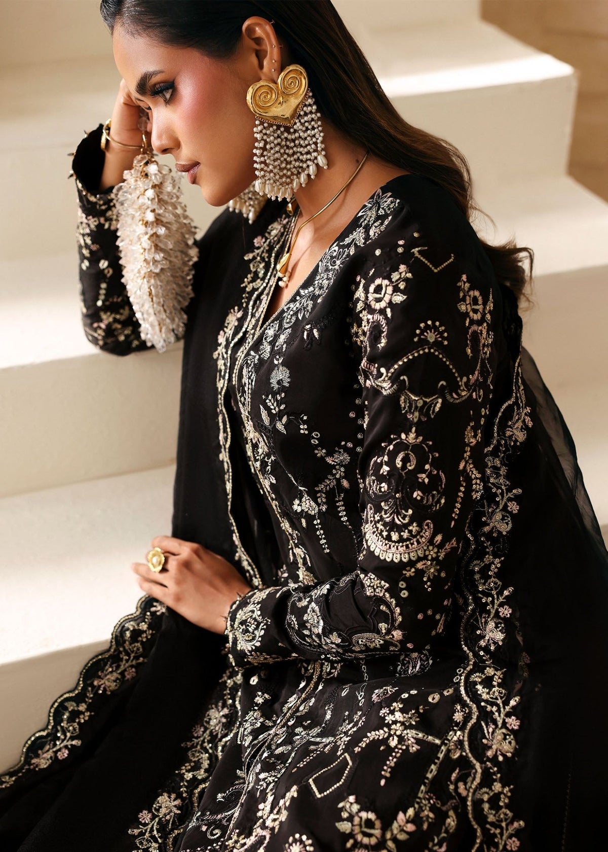 Mahsa black festive styled look - Kanwal Malik