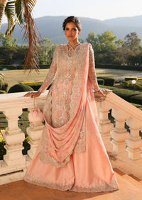 Marissa light pink laser-cut dupatta detail - Kanwal Malik
