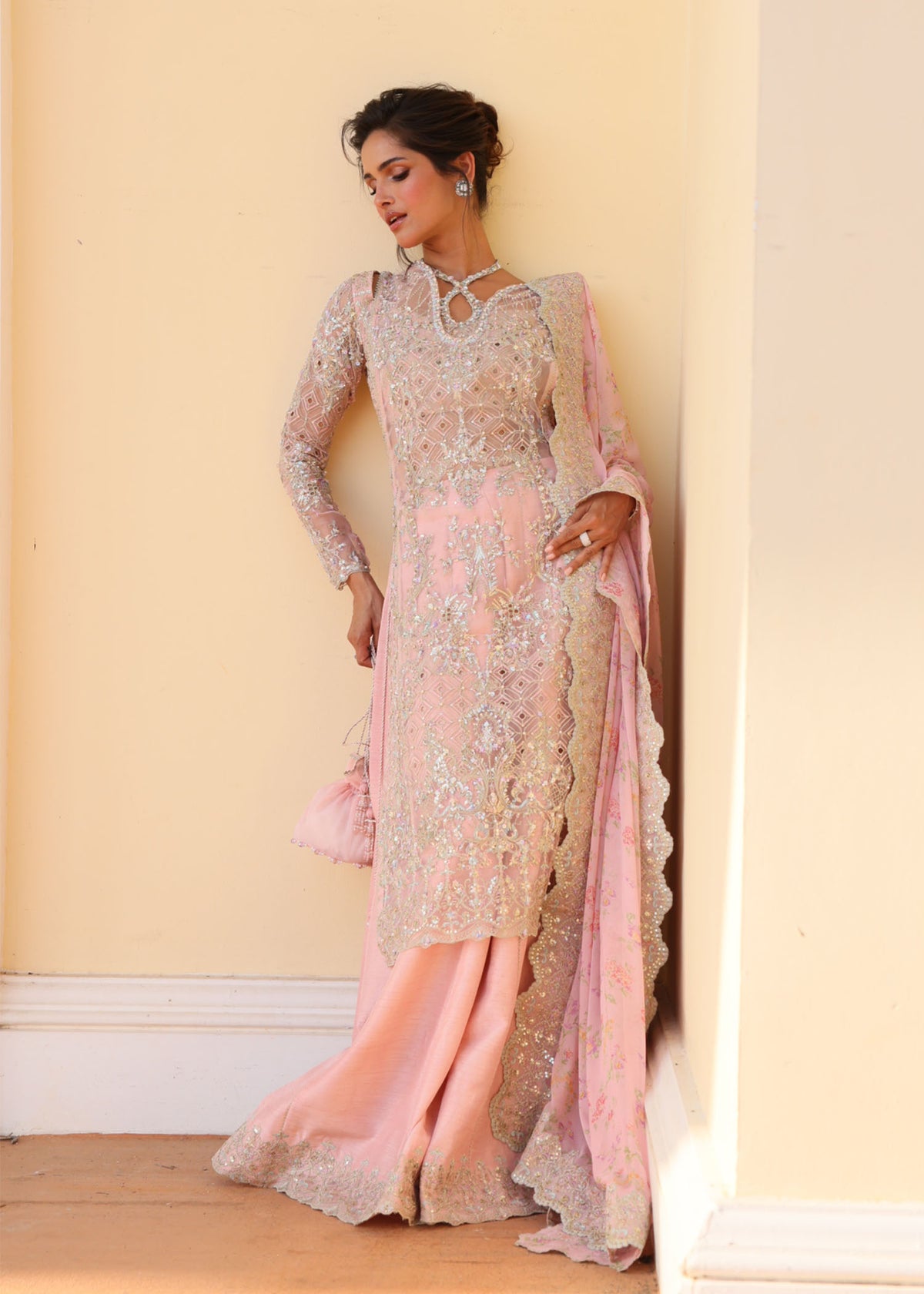 Marissa light pink full ensemble view - Kanwal Malik