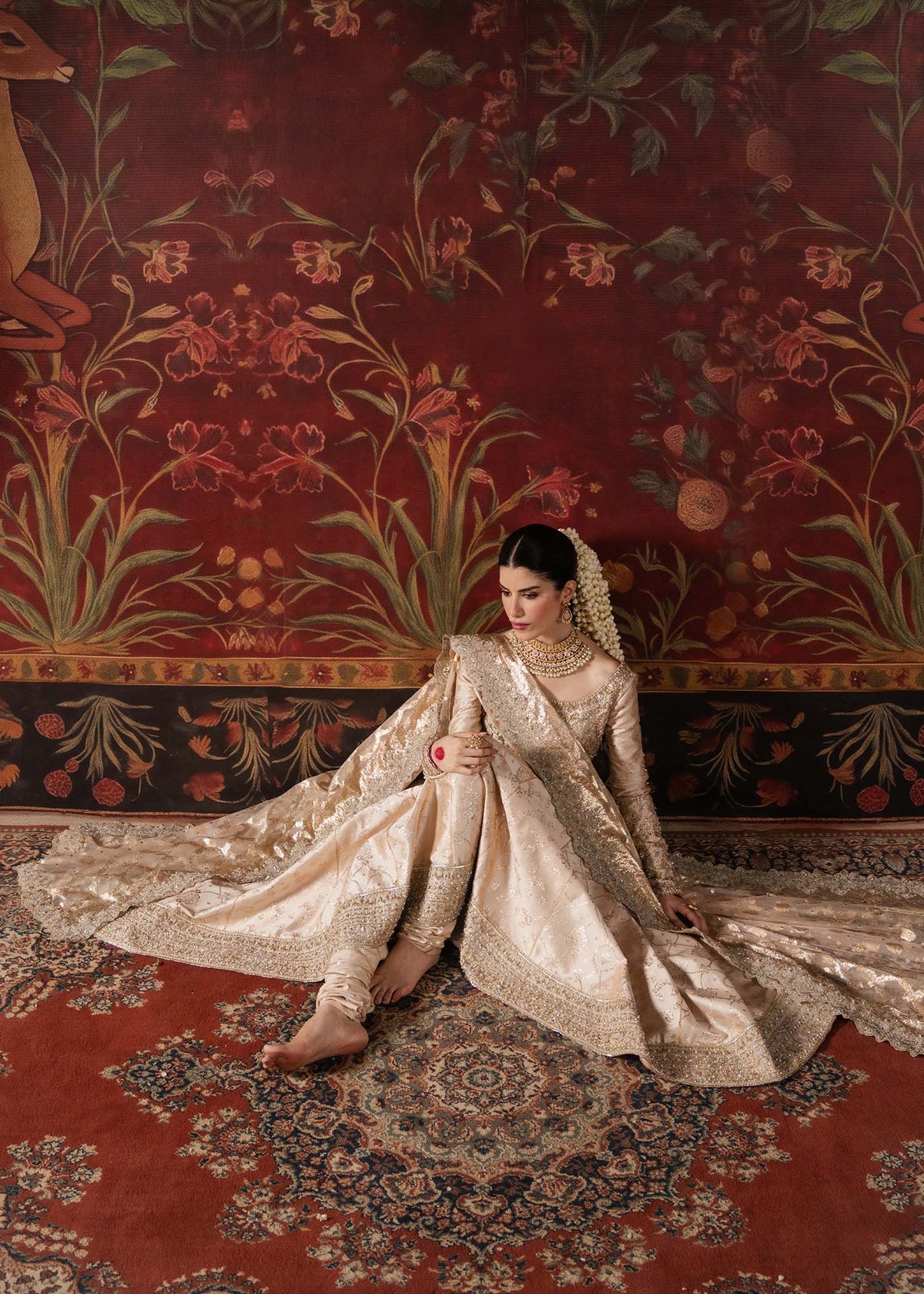 Marjan nude churidar gotta detailing - Kanwal Malik luxury pret