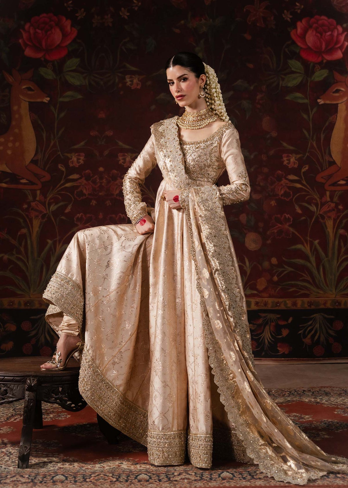Marjan nude pishwas styled look - Kanwal Malik Pakistani designer wear