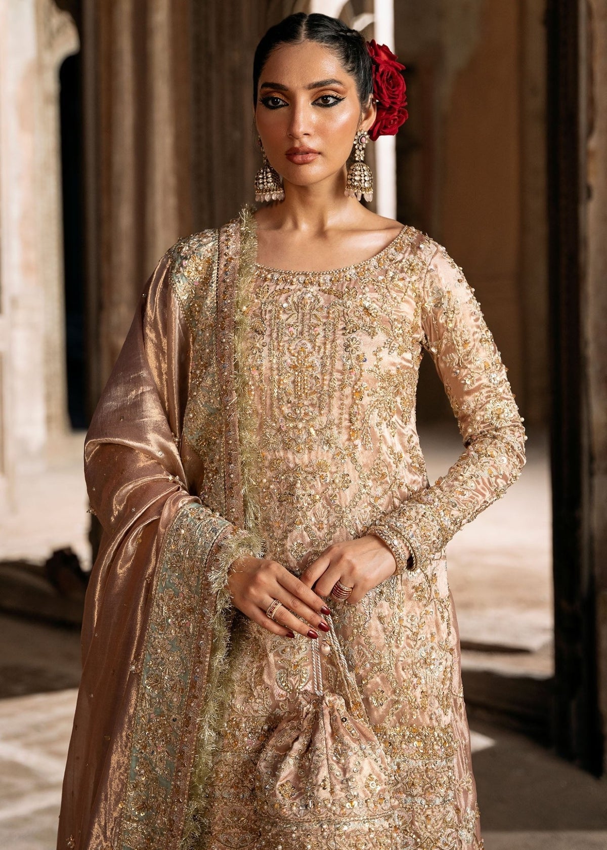 Meeram pink full ensemble view - Kanwal Malik