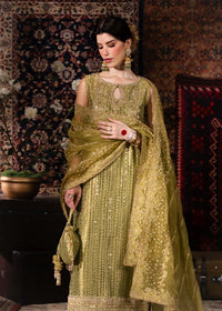 Meherbano olive green ensemble full view - Kanwal Malik luxury pret