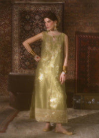 Meherbano olive green ensemble side view - Kanwal Malik Shehnai Luxury Pret'26