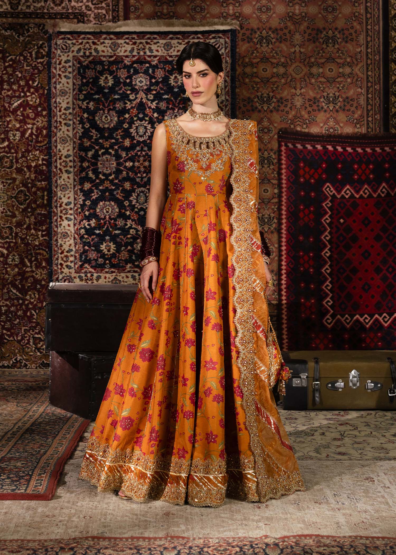 Mehr rust Korean pishwas front view - Kanwal Malik Shehnai Luxury Pret'26