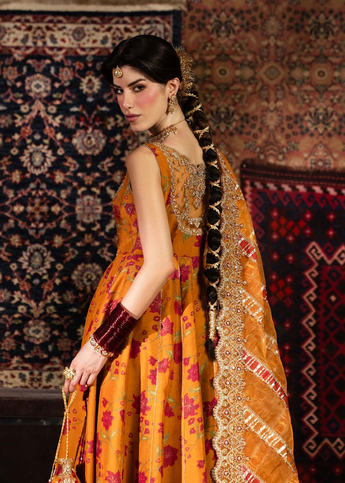 Mehr rust pishwas back view - Kanwal Malik luxury pret Pakistan