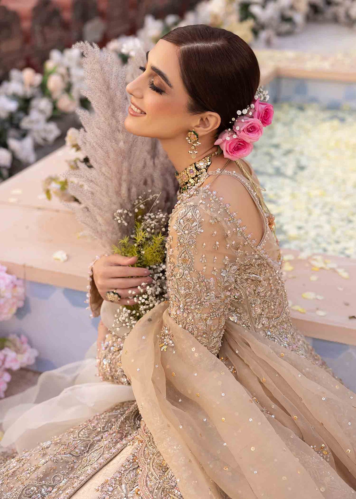 Mirani nude bridal back view - Kanwal Malik bridal couture