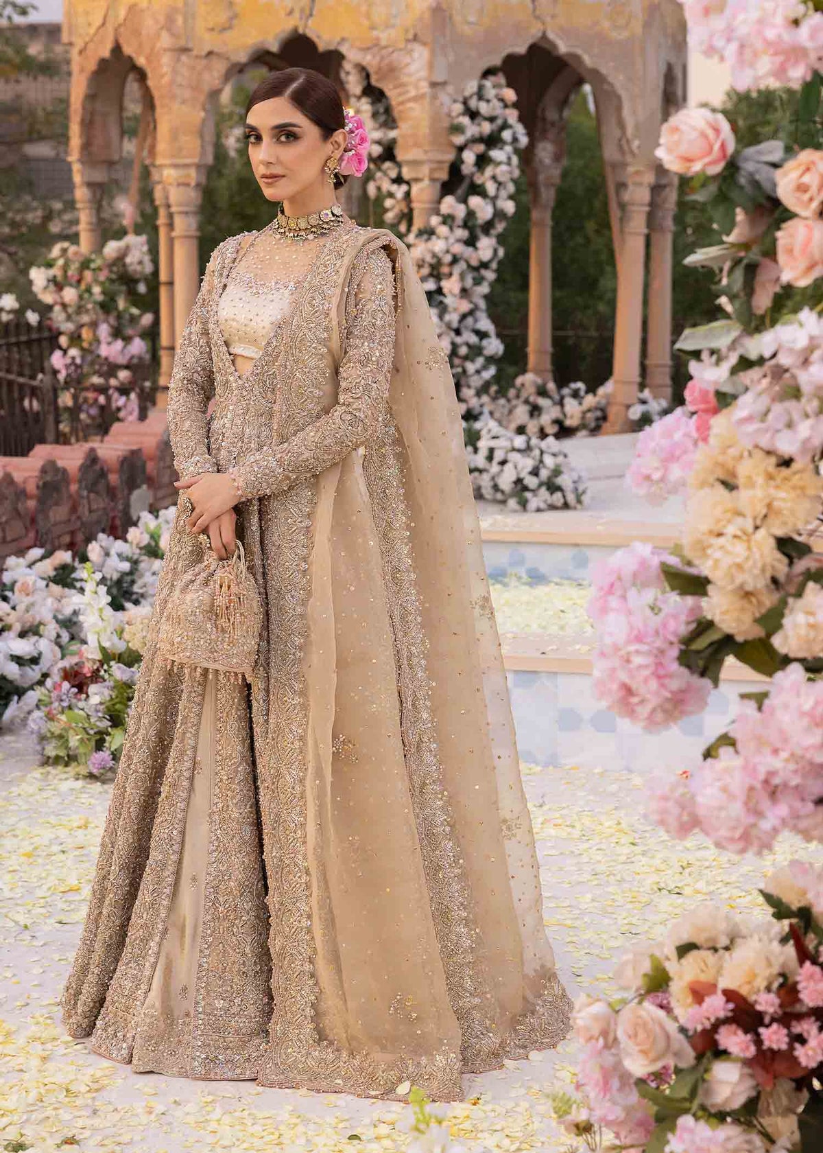 Mirani nude bridal side view - Kanwal Malik bridal couture
