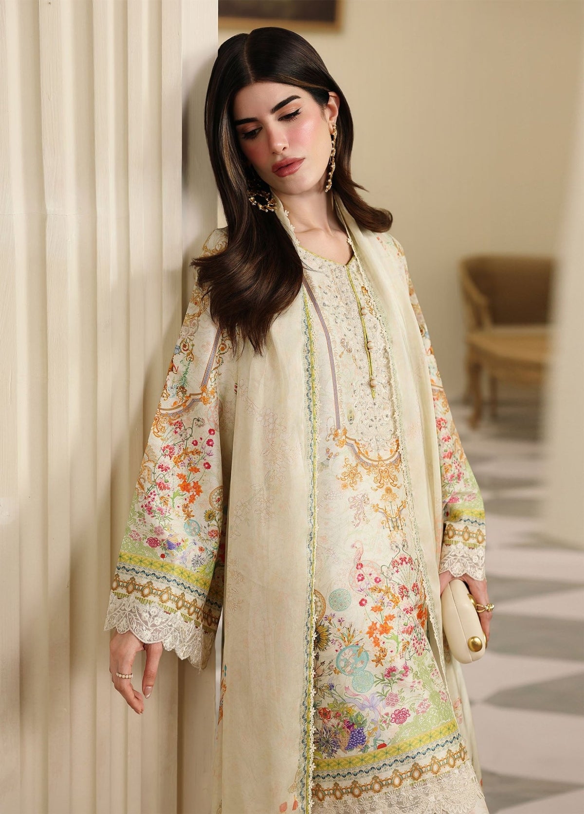 Mirelle ivory full ensemble view - Kanwal Malik
