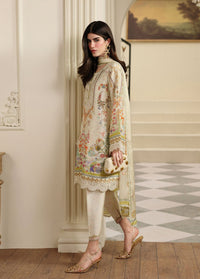 Mirelle ivory khari printed shalwar detail - Kanwal Malik