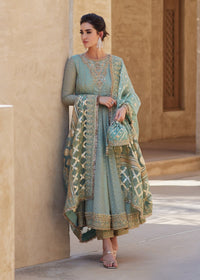 Mist mint green ensemble complete look - Kanwal Malik