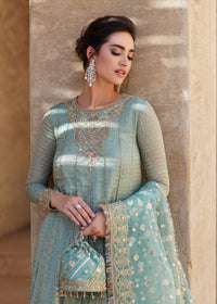 Mist mint green gotta embellishment detail - Kanwal Malik