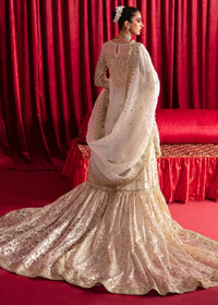 Muskaan off-white gold lace dupatta detail - Kanwal Malik