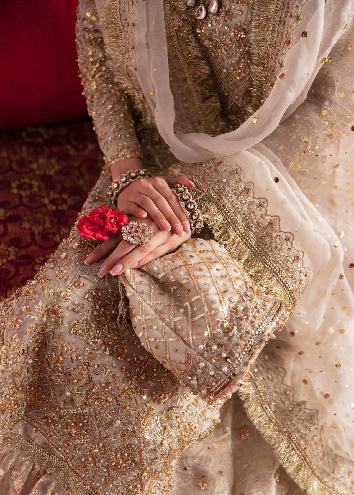 Muskaan off-white full ensemble view - Kanwal Malik