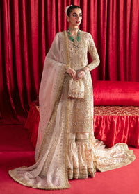 Muskaan off-white gharara front view - Kanwal Malik