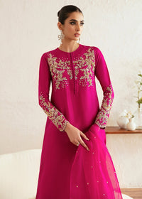 Myra shocking pink hand embellishment detail - Kanwal Malik luxury pret