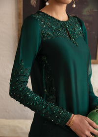 Neva bottle green back view - Kanwal Malik luxury pret