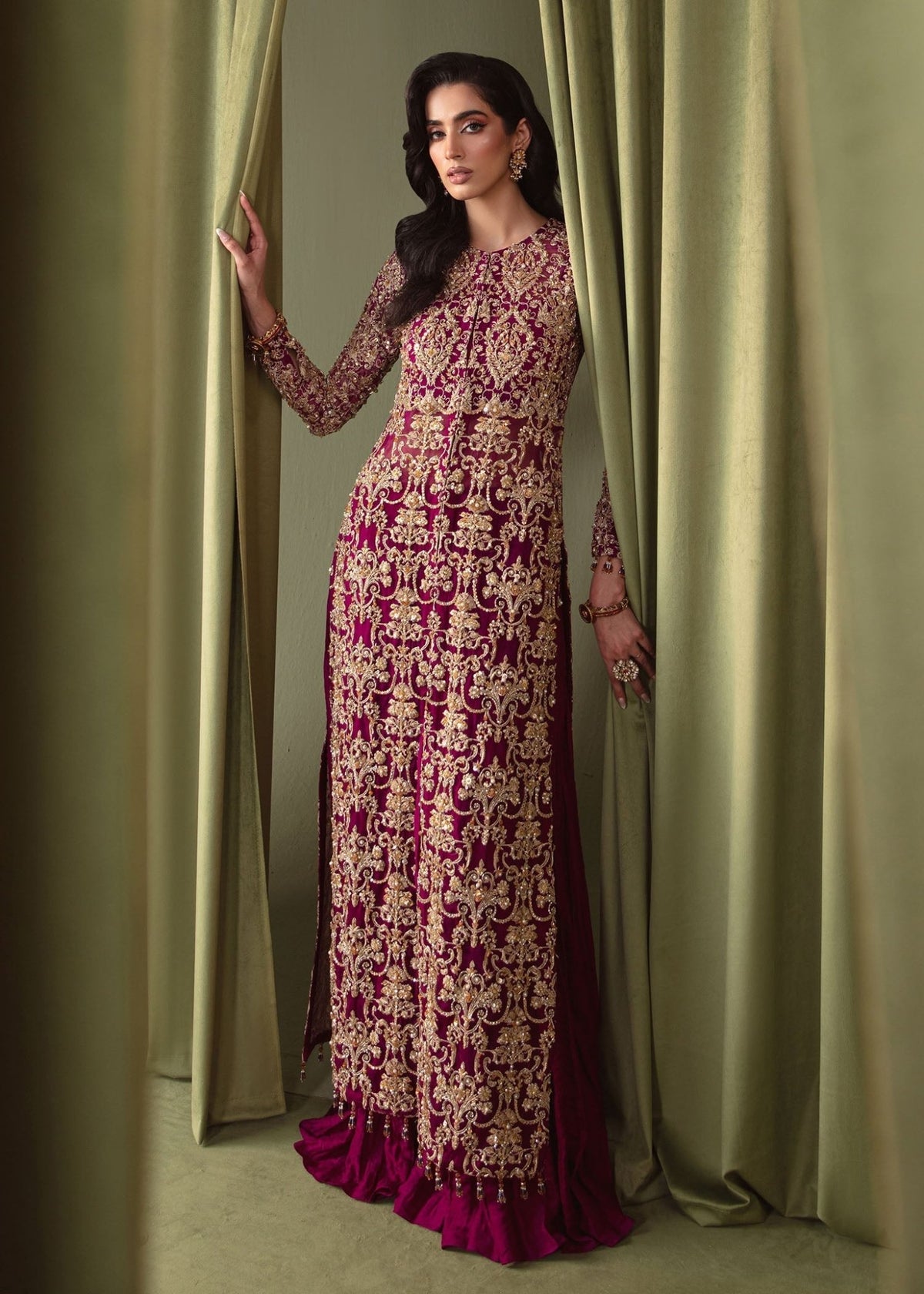 Nina plum back view - Kanwal Malik luxury pret
