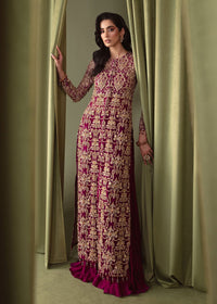 Nina plum back view - Kanwal Malik luxury pret