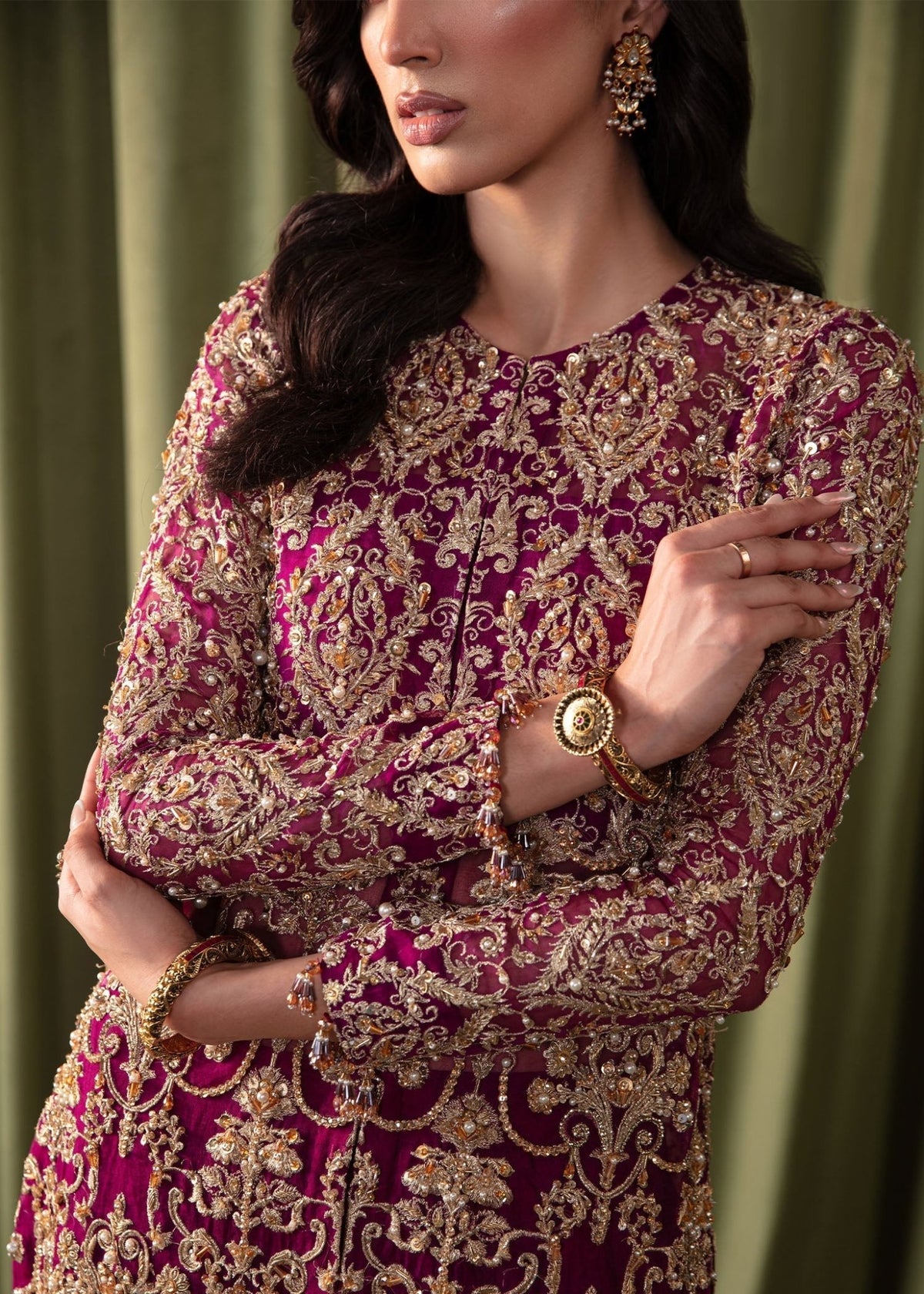 Nina plum complete look - Kanwal Malik luxury pret