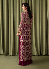 Nina plum full ensemble view - Kanwal Malik luxury pret