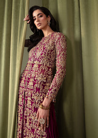Nina plum side view - Kanwal Malik luxury pret