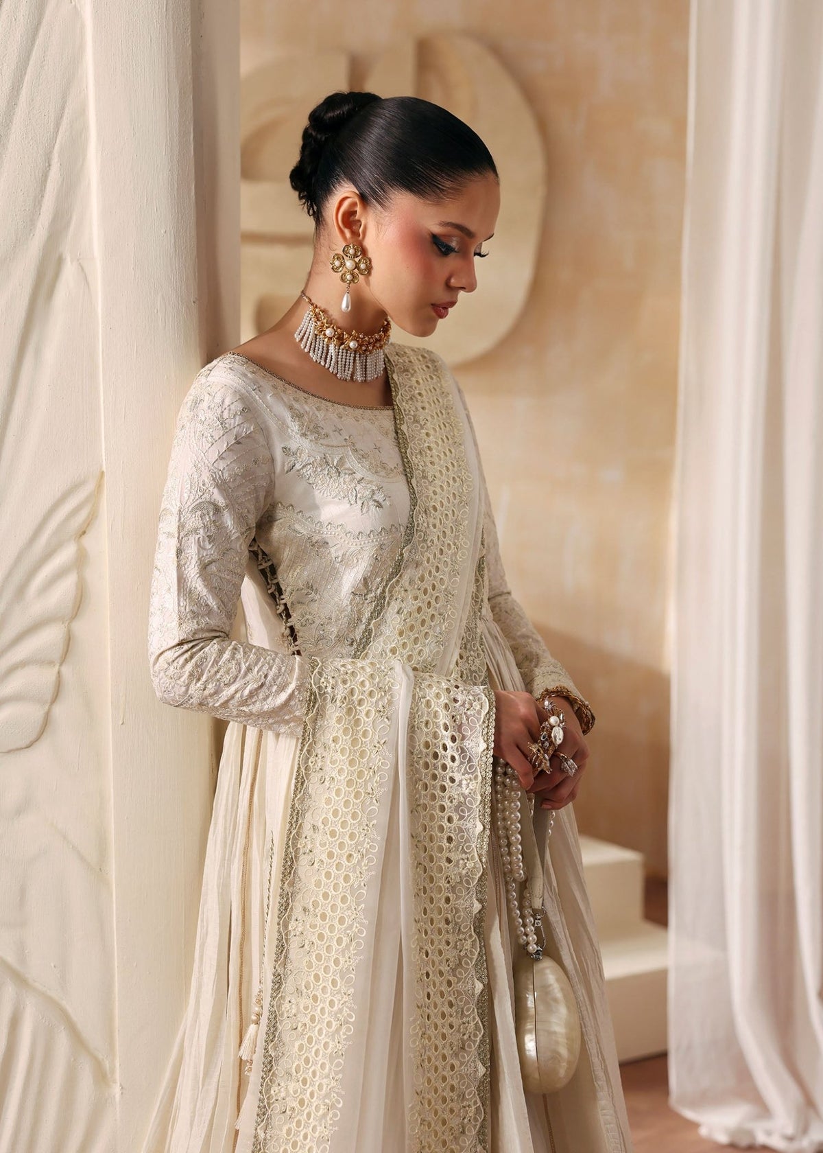 Nira ivory back view - Kanwal Malik luxury pret
